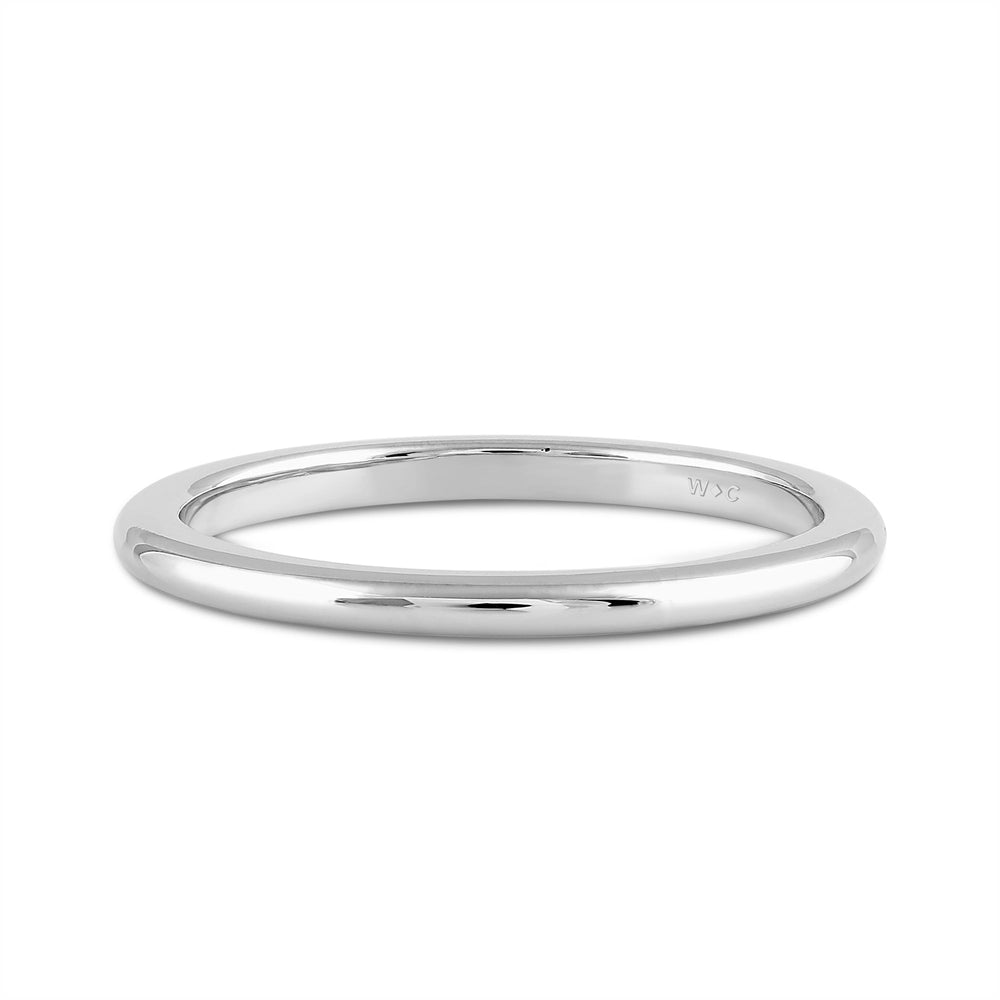Women's High Dome Comfort Fit Band with 18KT White Gold / 1.5 Cut Diamond in 14KT White Gold / 1.5 view 1
