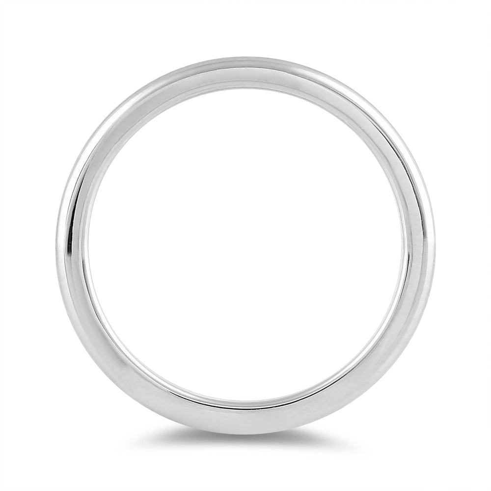 Women's High Dome Comfort Fit Band with 18KT White Gold / 1.5 Cut Diamond in 14KT White Gold / 1.5 view 4
