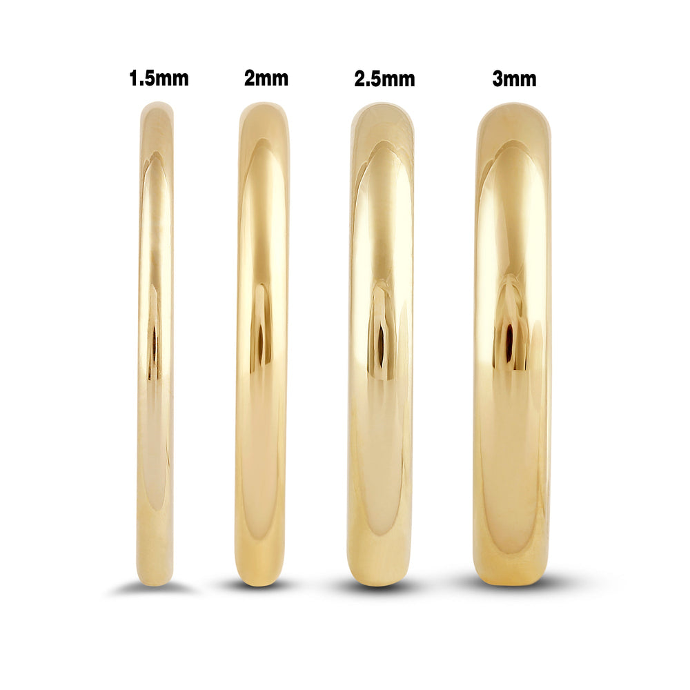 Women's High Dome Comfort Fit Band with 18KT Yellow Gold / 1.5 Cut Diamond in 14KT Yellow Gold / 1.5 view 5

