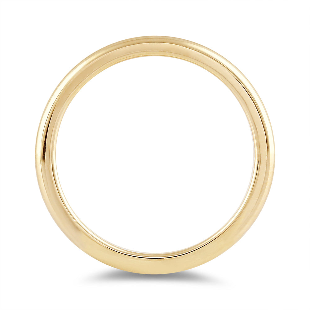 Women's High Dome Comfort Fit Band with 18KT Yellow Gold / 1.5 Cut Diamond in 14KT Yellow Gold / 1.5 view 4
