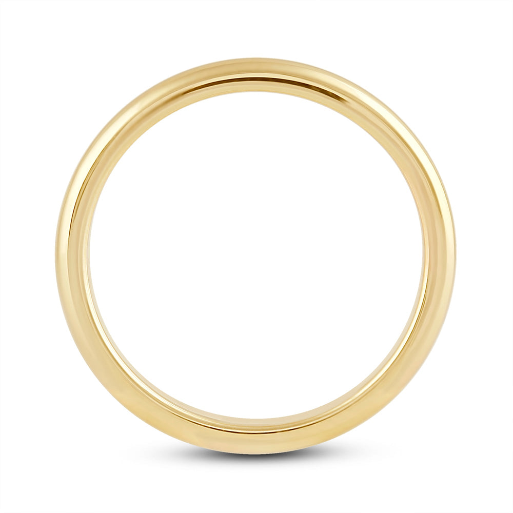 Women's High Dome Comfort Fit Band with 18KT Yellow Gold / 2 Cut Diamond in 14KT Yellow Gold / 2 view 4
