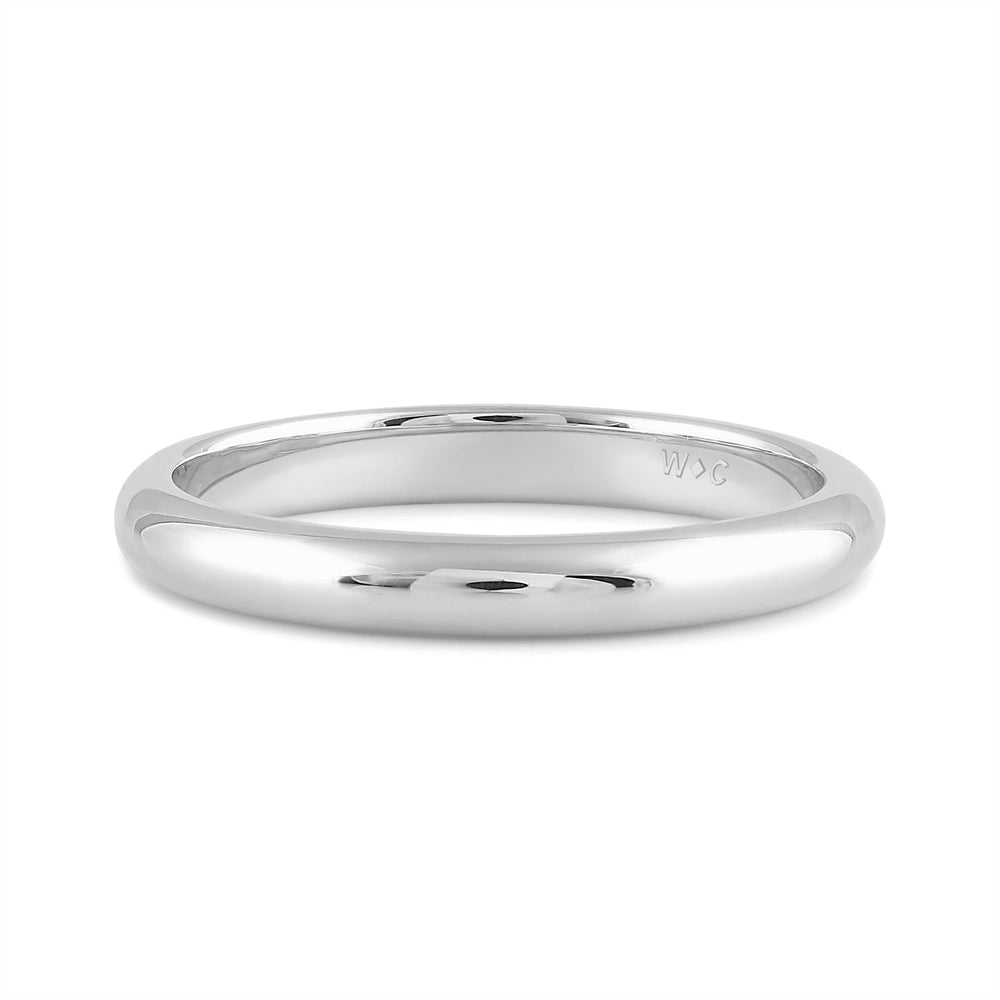 Women's High Dome Comfort Fit Band with 18KT White Gold / 2.5 Cut Diamond in 14KT White Gold / 2.5 view 1

