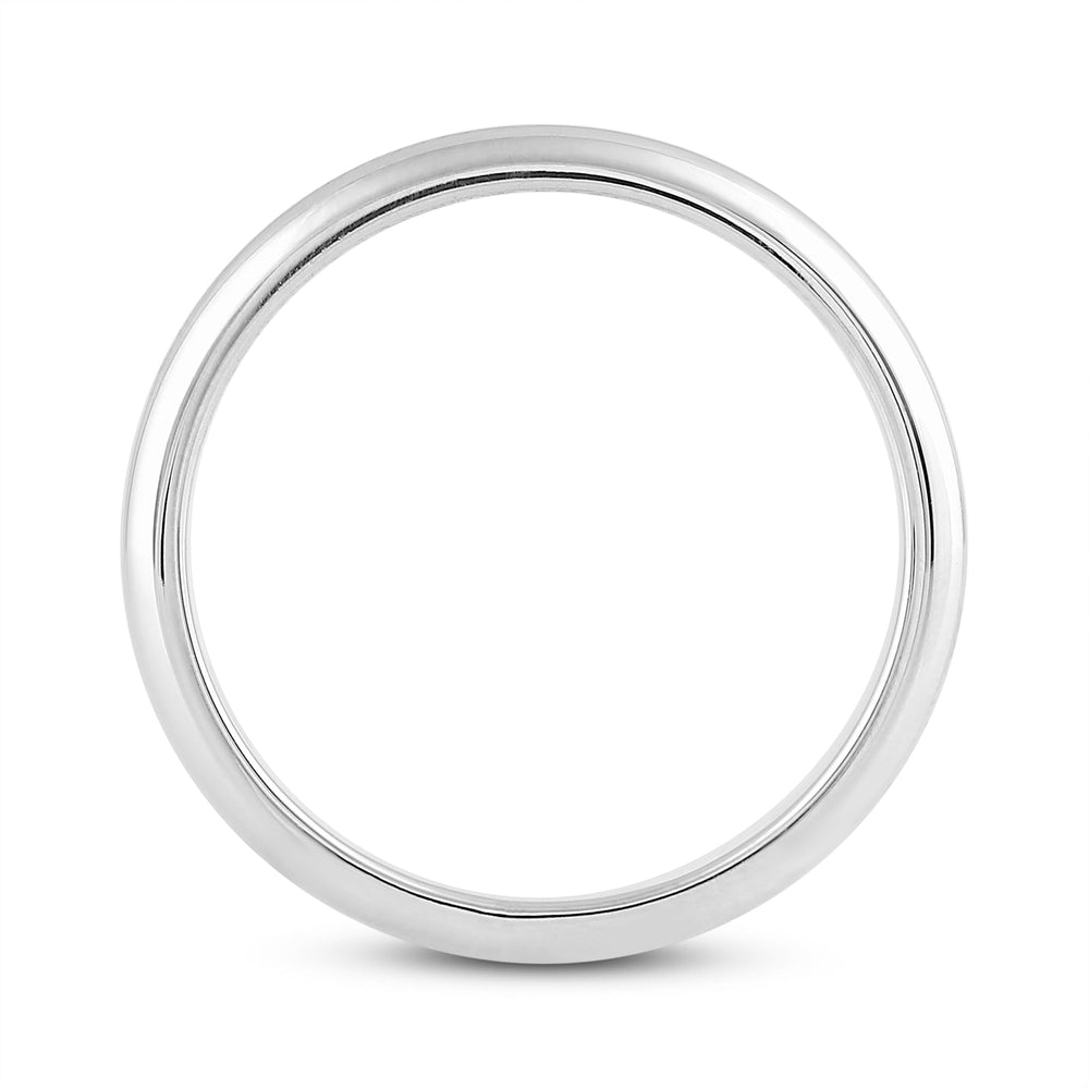 Women's High Dome Comfort Fit Band with 18KT White Gold / 2.5 Cut Diamond in 14KT White Gold / 2.5 view 4
