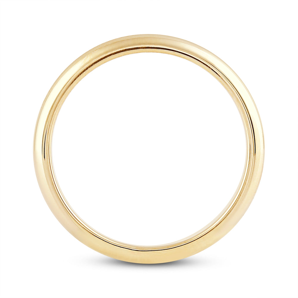 Women's High Dome Comfort Fit Band with 18KT Yellow Gold / 2.5 Cut Diamond in 14KT Yellow Gold / 2.5 view 4
