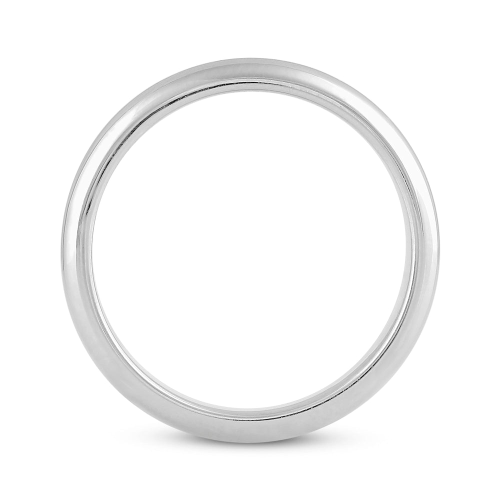 Women's High Dome Comfort Fit Band with 18KT White Gold / 3 Cut Diamond in 14KT White Gold / 3 view 4
