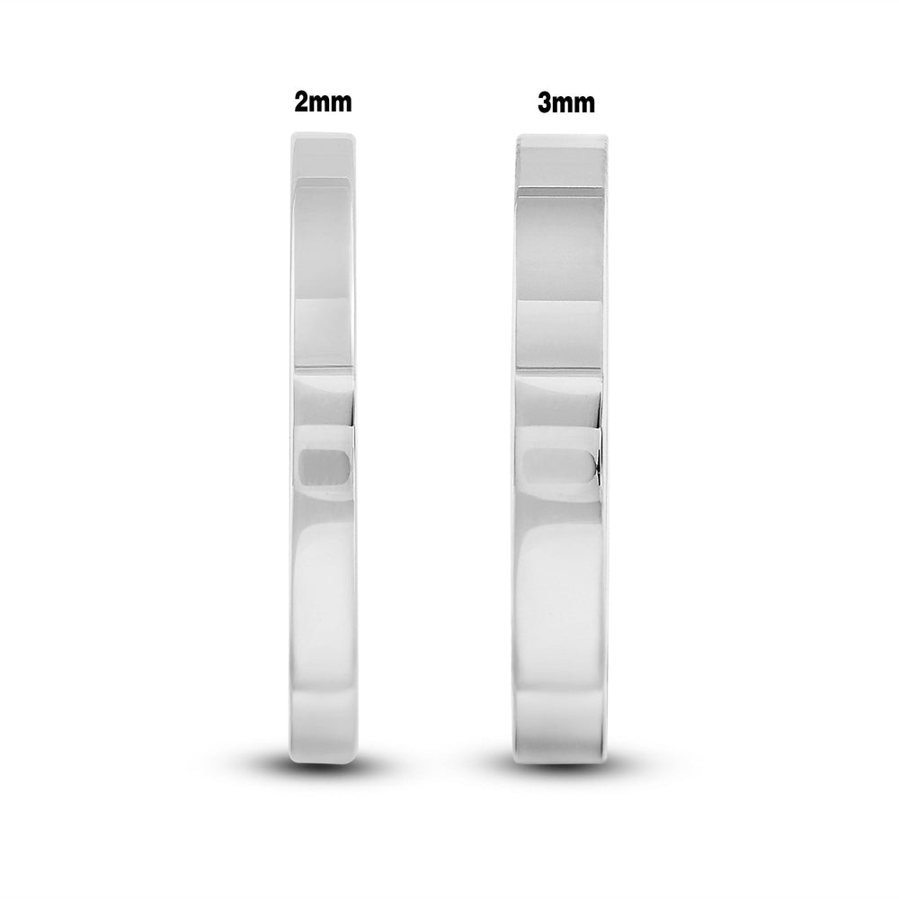 Women's Flat Comfort Fit Band with 18KT White Gold / 2 Cut Diamond in 14KT White Gold / 2 view 5
