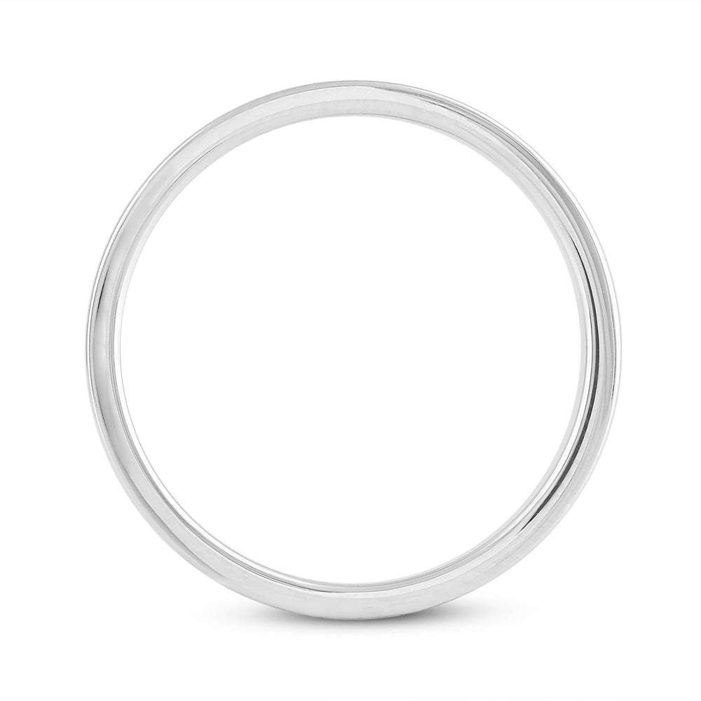 Women's Flat Comfort Fit Band with 18KT White Gold / 2 Cut Diamond in 14KT White Gold / 2 view 4
