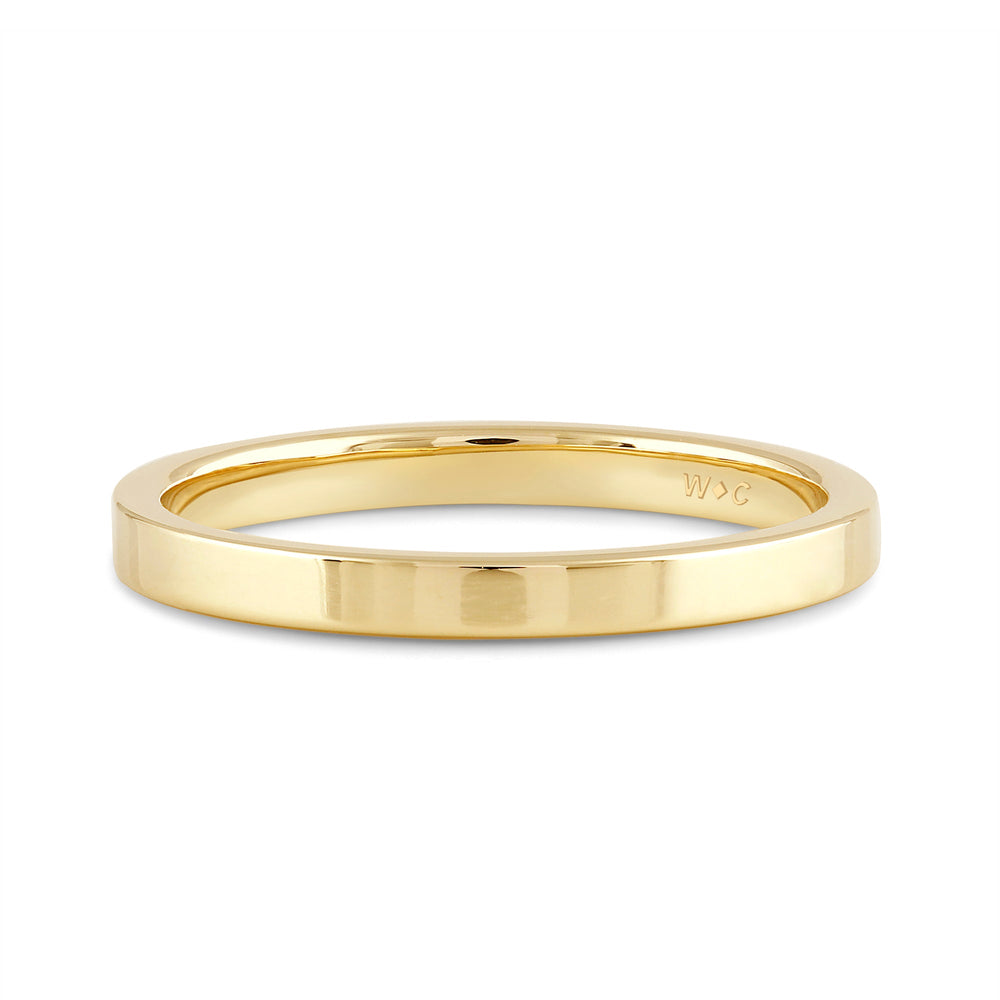 Women's Flat Comfort Fit Band with 18KT Yellow Gold / 2 Cut Diamond in 14KT Yellow Gold / 2 view 1
