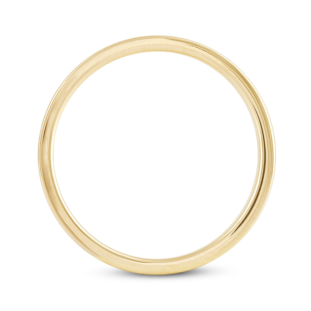 Women's Flat Comfort Fit Band with 18KT Yellow Gold / 2 Cut Diamond in 14KT Yellow Gold / 2 view 4
