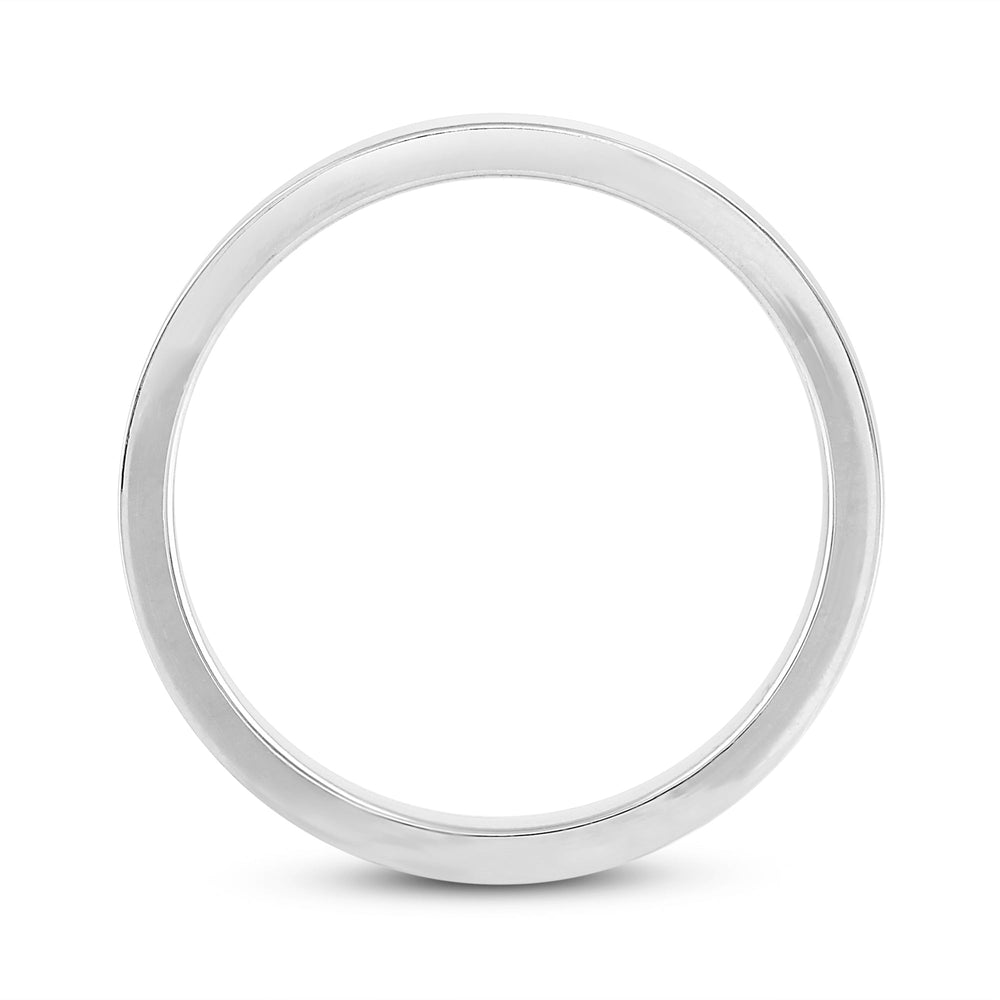 Women's Flat Comfort Fit Band with 18KT White Gold / 3 Cut Diamond in 14KT White Gold / 3 view 4
