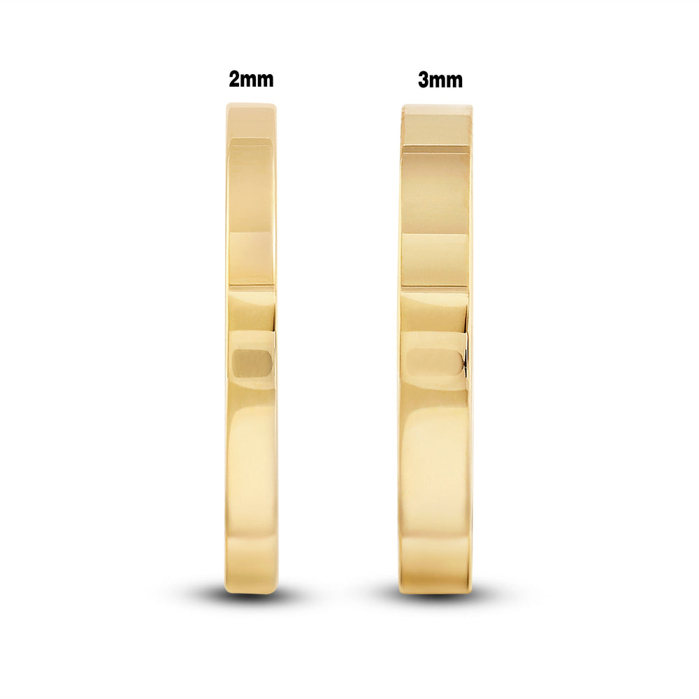 Women's Flat Comfort Fit Band with 18KT Yellow Gold / 3 Cut Diamond in 14KT Yellow Gold / 3 view 5
