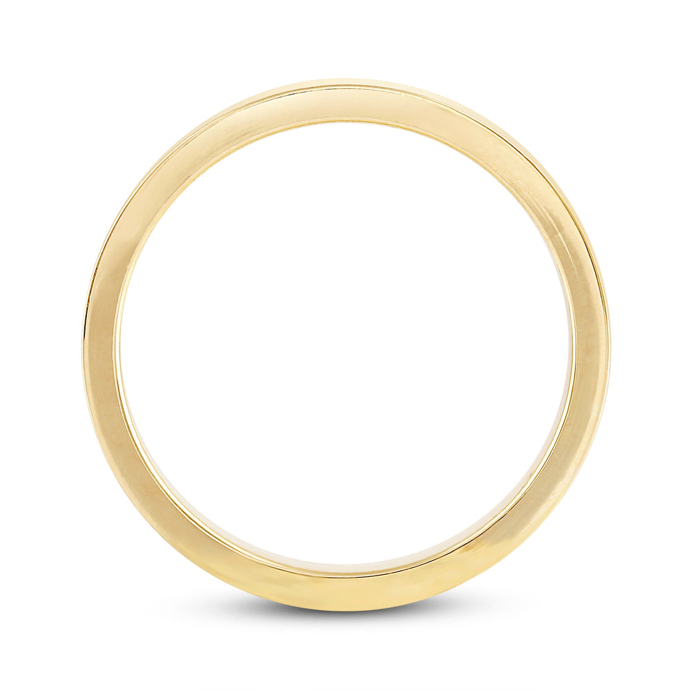 Women's Flat Comfort Fit Band with 18KT Yellow Gold / 3 Cut Diamond in 14KT Yellow Gold / 3 view 4
