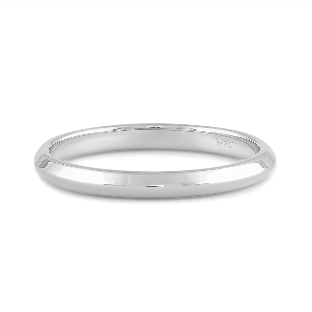 Women's Knife Edge Comfort Fit Band with 18KT White Gold / 2 Cut Diamond in 14KT White Gold / 2 view 1
