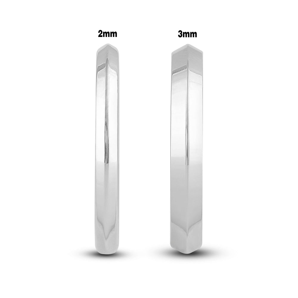 Women's Knife Edge Comfort Fit Band with 18KT White Gold / 2 Cut Diamond in 14KT White Gold / 2 view 5
