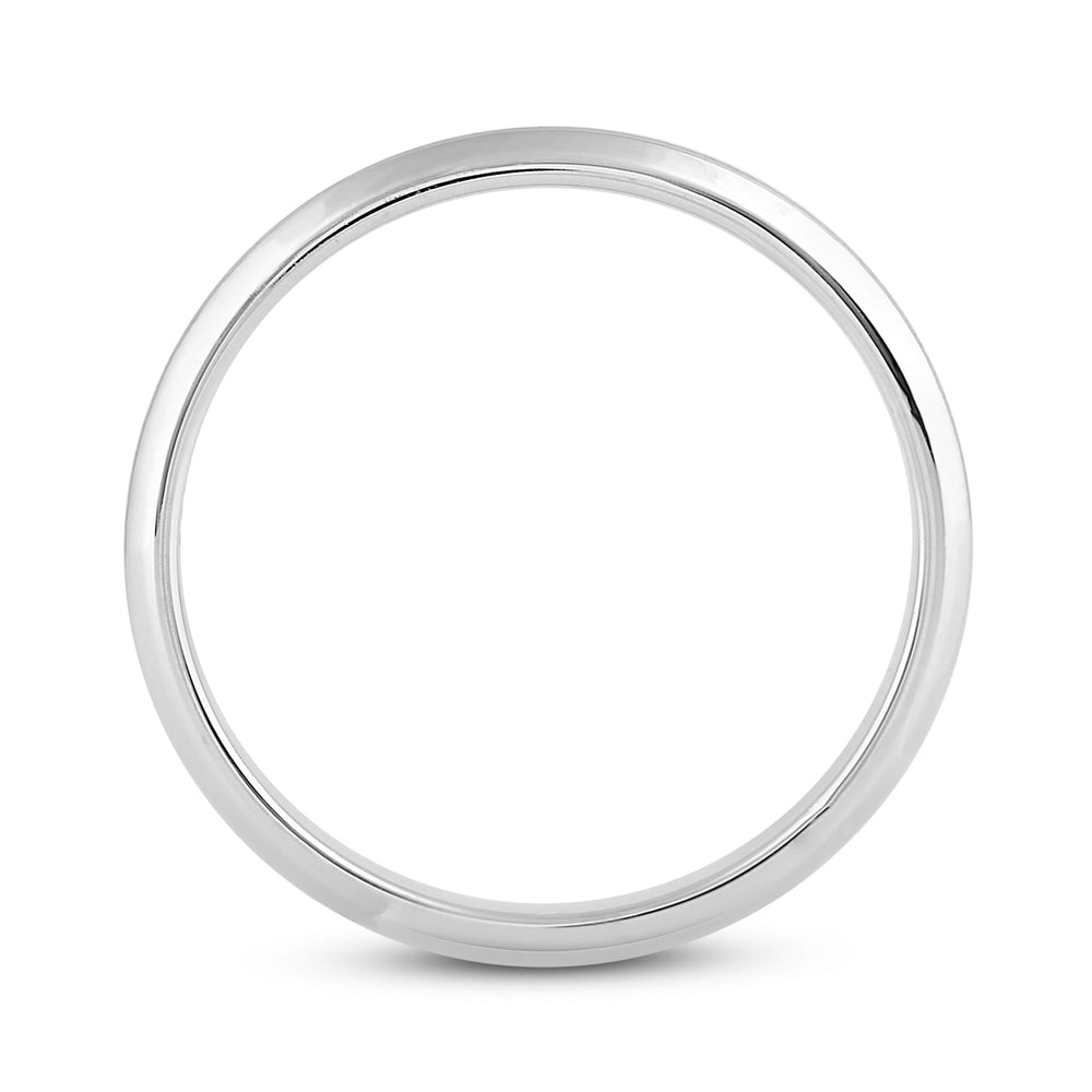 Women's Knife Edge Comfort Fit Band with 18KT White Gold / 2 Cut Diamond in 14KT White Gold / 2 view 4
