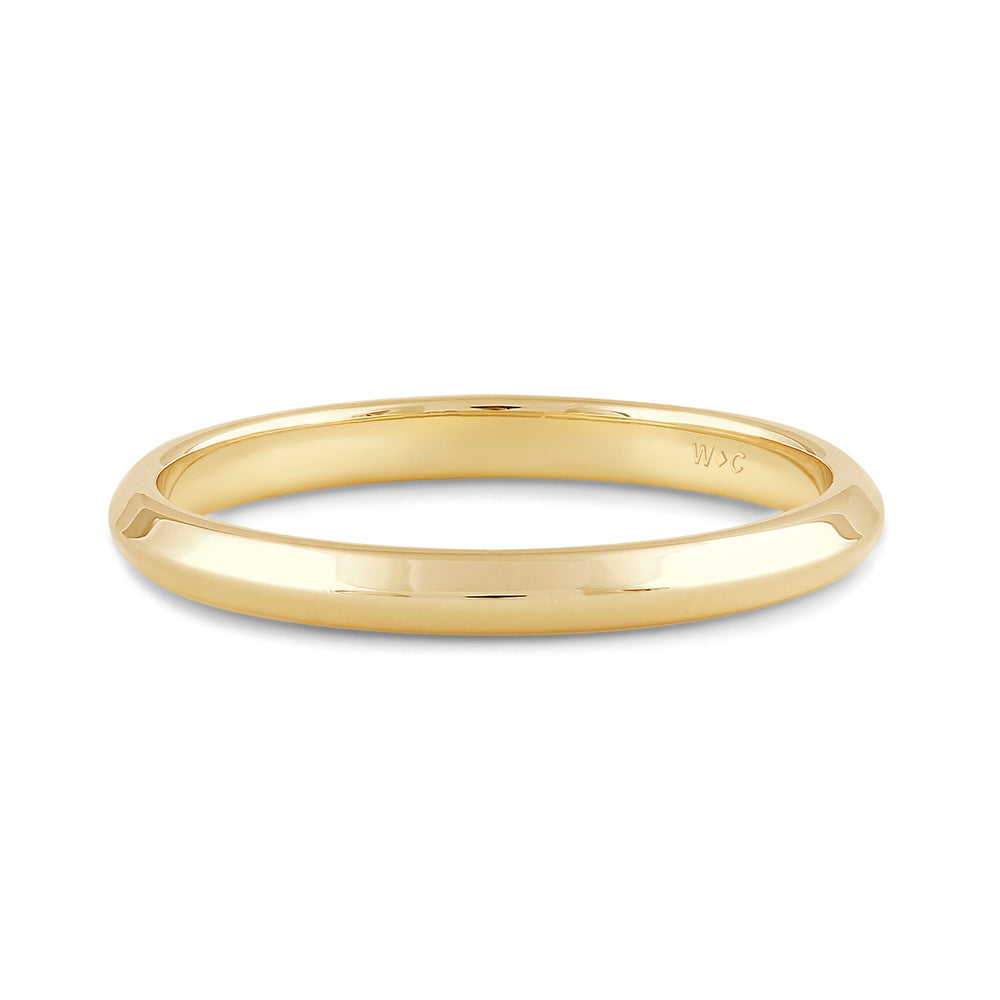 Women's Knife Edge Comfort Fit Band with 18KT Yellow Gold / 2 Cut Diamond in 14KT Yellow Gold / 2 view 1
