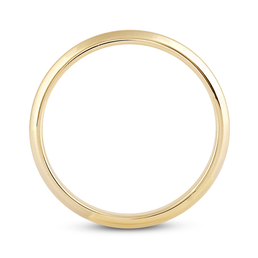 Women's Knife Edge Comfort Fit Band with 18KT Yellow Gold / 2 Cut Diamond in 14KT Yellow Gold / 2 view 4
