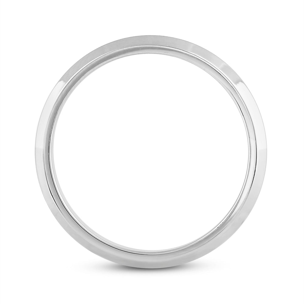 Women's Knife Edge Comfort Fit Band with 18KT White Gold / 3 Cut Diamond in 14KT White Gold / 3 view 4

