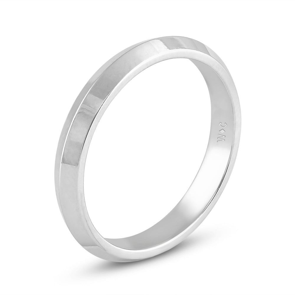 Women's Knife Edge Comfort Fit Band with 18KT White Gold / 3 Cut Diamond in 14KT White Gold / 3 view 6
