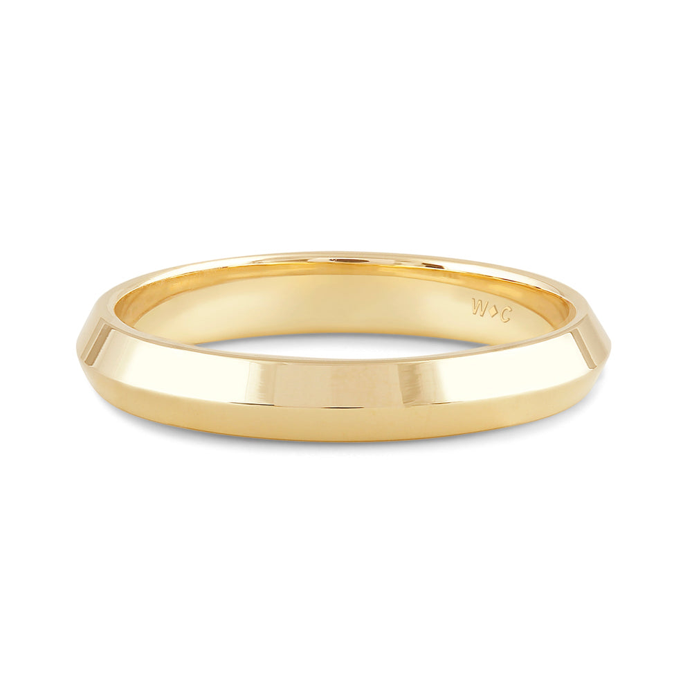 Women's Knife Edge Comfort Fit Band with 18KT Yellow Gold / 3 Cut Diamond in 14KT Yellow Gold / 3 view 1
