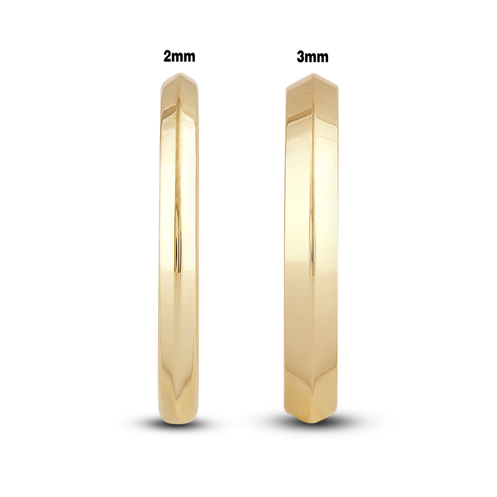 Women's Knife Edge Comfort Fit Band with 18KT Yellow Gold / 3 Cut Diamond in 14KT Yellow Gold / 3 view 5
