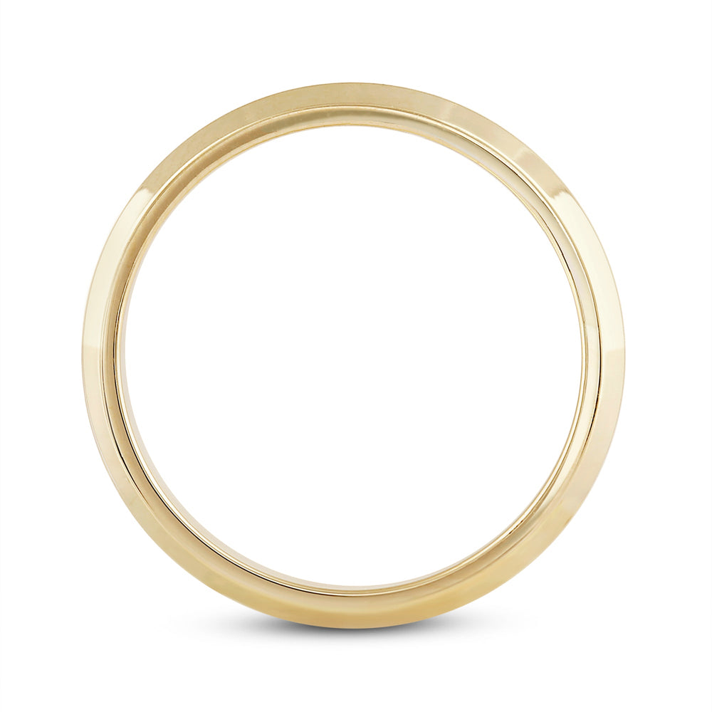 Women's Knife Edge Comfort Fit Band with 18KT Yellow Gold / 3 Cut Diamond in 14KT Yellow Gold / 3 view 4
