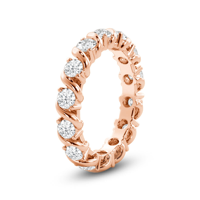 Diamond Swirl Eternity Ring with 18KT Rose Gold / Lab / 1 1/4 Cut Diamond in 14KT Rose Gold / Lab / 1 1/4 view 2
