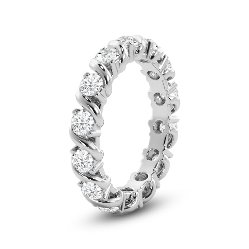 Diamond Swirl Eternity Ring with Platinum / Lab / 1 1/4 Cut Diamond in 14KT Platinum / Lab / 1 1/4 view 2
