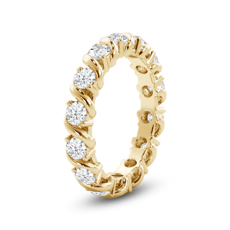 Diamond Swirl Eternity Ring with 18KT Yellow Gold / Lab / 1 1/4 Cut Diamond in 14KT Yellow Gold / Lab / 1 1/4 view 2
