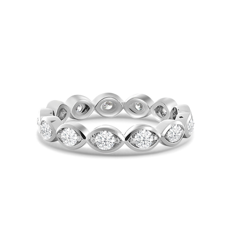 Round Diamond Marquise Bezel Eternity Ring
