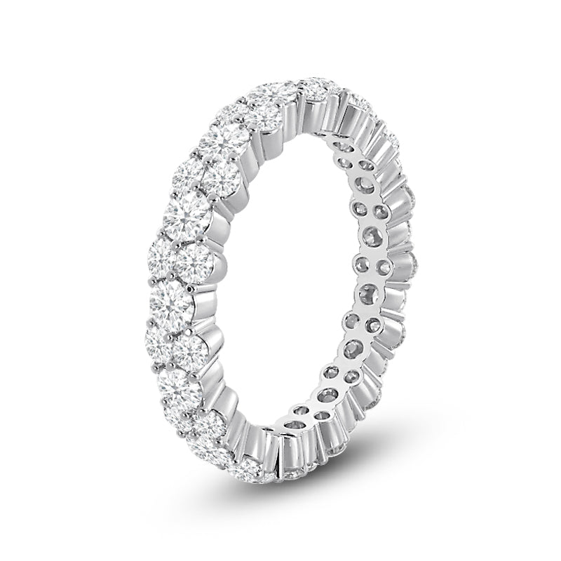 Diamond Pattern Eternity Ring with Platinum / Lab / 2 1/10 Cut Diamond in 14KT Platinum / Lab / 2 1/10 view 4
