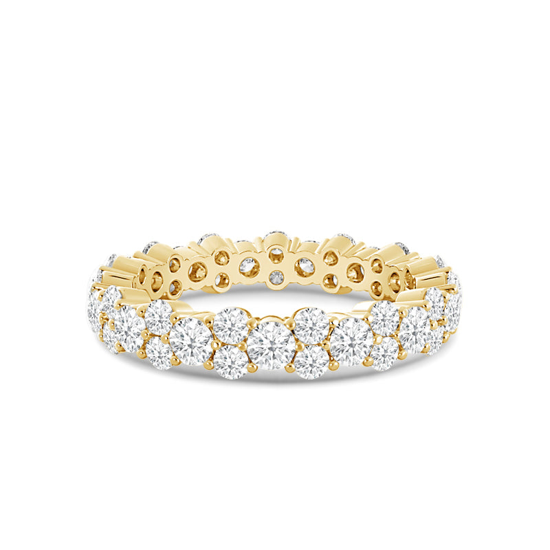 Diamond Pattern Eternity Ring with 18KT Yellow Gold / Lab / 2 1/10 Cut Diamond in 14KT Yellow Gold / Lab / 2 1/10 view 1
