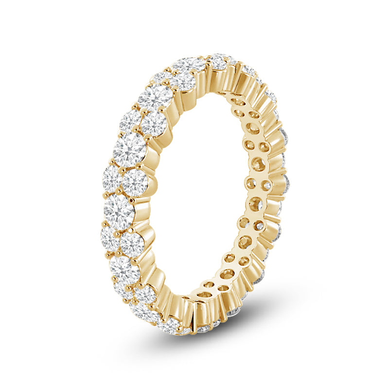 Diamond Pattern Eternity Ring with 18KT Yellow Gold / Lab / 2 1/10 Cut Diamond in 14KT Yellow Gold / Lab / 2 1/10 view 4
