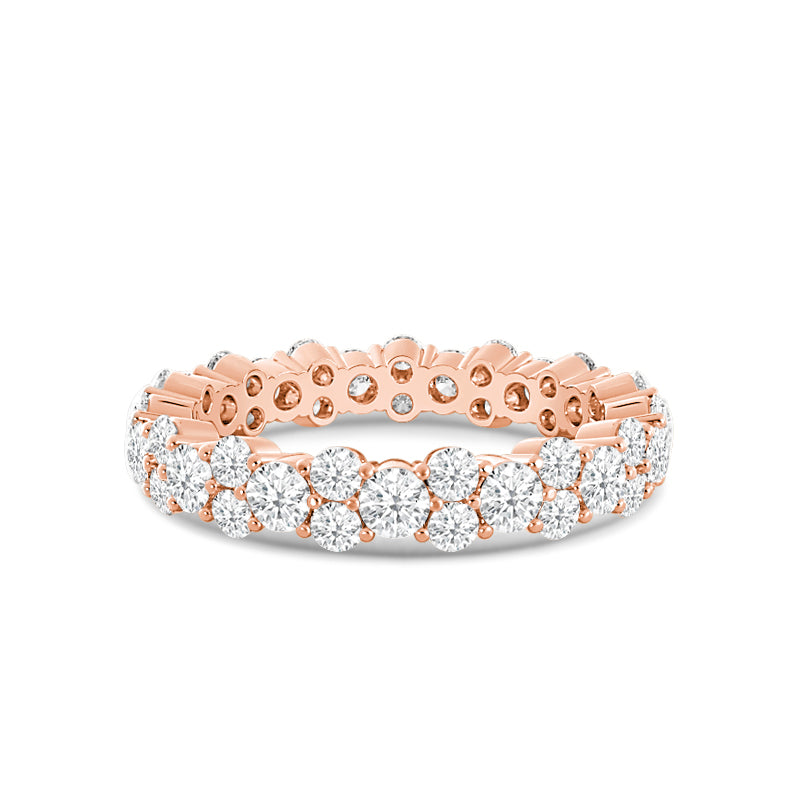 Diamond Pattern Eternity Ring with 18KT Rose Gold / Lab / 3 1/3 Cut Diamond in 14KT Rose Gold / Lab / 3 1/3 view 1
