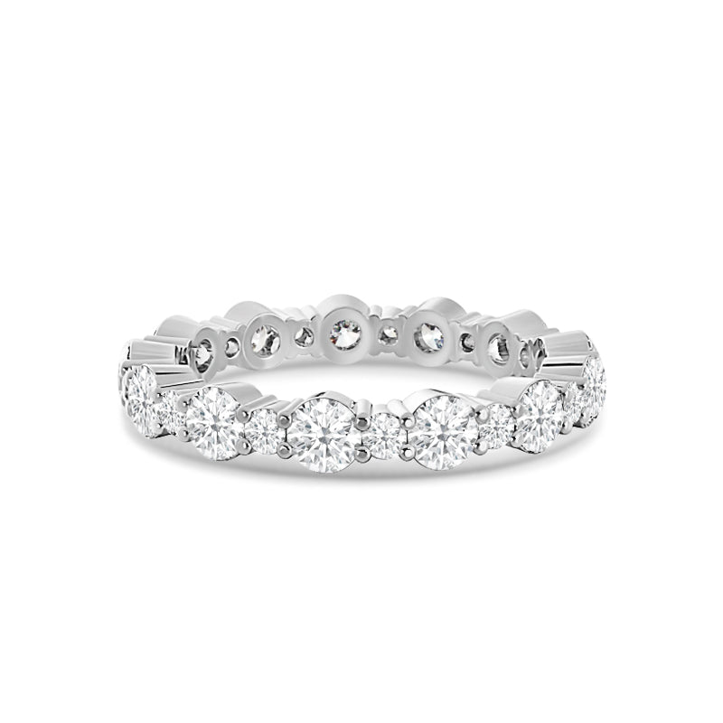 Alternating Round Diamond Eternity Ring with Platinum / Lab / 1 Cut Diamond in 14KT Platinum / Lab / 1 view 1
