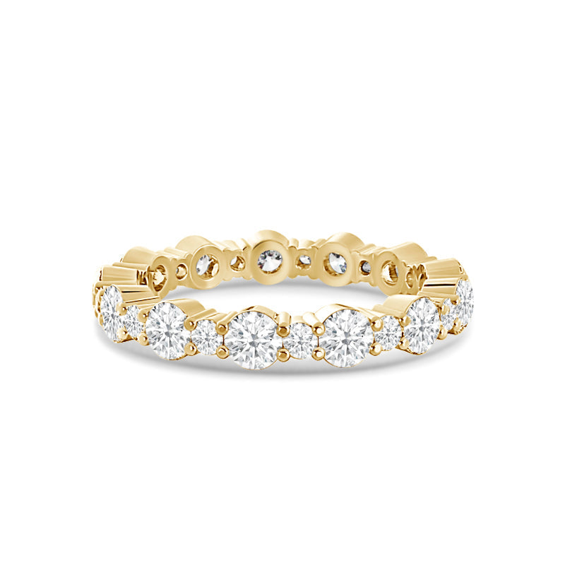 Alternating Round Diamond Eternity Ring with 18KT Yellow Gold / Lab / 1 7/8 Cut Diamond in 14KT Yellow Gold / Lab / 1 7/8 view 1
