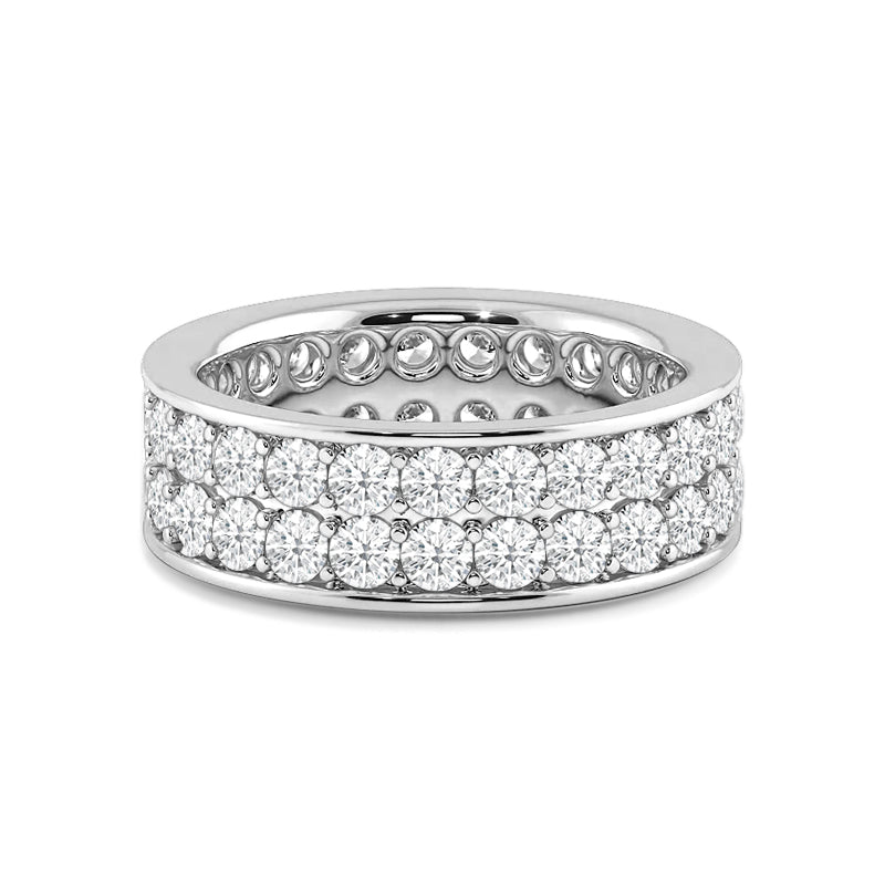 2 7/8 Cttw Double Row Channel Set Diamond Eternity Ring 14kt White Gold by with Clarity