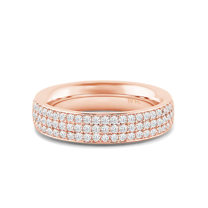 Triple Row Diamond Eternity Ring with 18KT Rose Gold / Lab / 1 1/5 Cut Diamond in 14KT Rose Gold / Lab / 1 1/5 view 1
