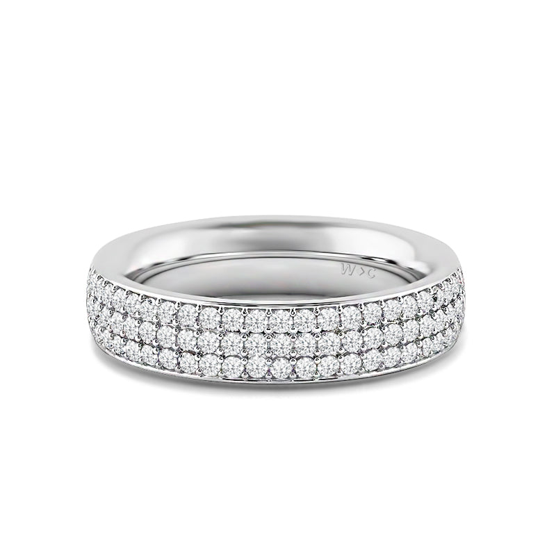 Triple Row Diamond Eternity Ring with Platinum / Lab / 1 1/5 Cut Diamond in 14KT Platinum / Lab / 1 1/5 view 1
