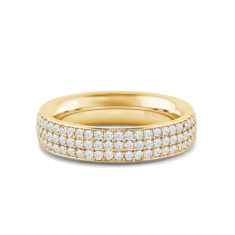 Triple Row Diamond Eternity Ring with 18KT Yellow Gold / Lab / 1 1/5 Cut Diamond in 14KT Yellow Gold / Lab / 1 1/5 view 1
