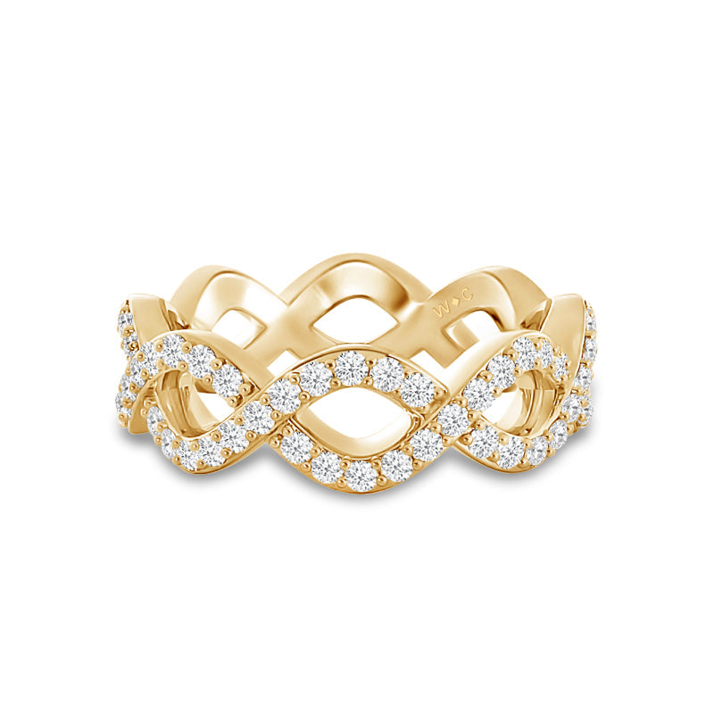 Round Diamond Full Infinity Ring with 18KT Yellow Gold / Lab / 1 1/10 Cut Diamond in 14KT Yellow Gold / Lab / 1 1/10 view 1
