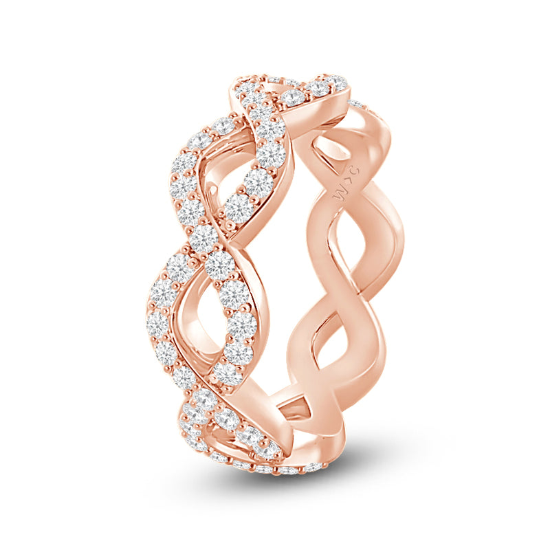 Round Diamond Full Infinity Ring with 18KT Rose Gold / Lab / 1 3/8 Cut Diamond in 14KT Rose Gold / Lab / 1 3/8 view 2
