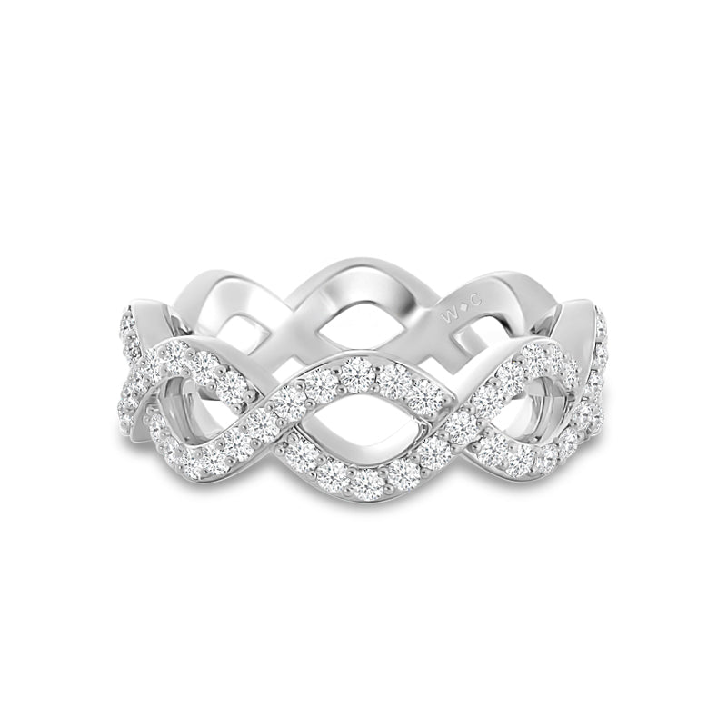 Round Diamond Full Infinity Ring with Platinum / Lab / 1 3/8 Cut Diamond in 14KT Platinum / Lab / 1 3/8 view 1
