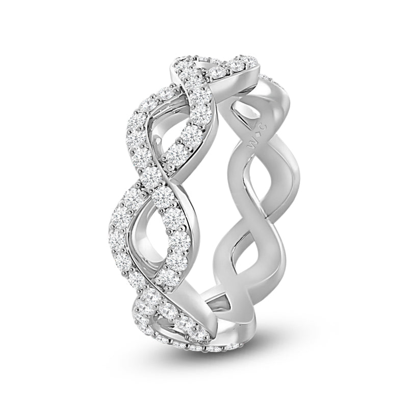 Round Diamond Full Infinity Ring with Platinum / Lab / 1 3/8 Cut Diamond in 14KT Platinum / Lab / 1 3/8 view 2
