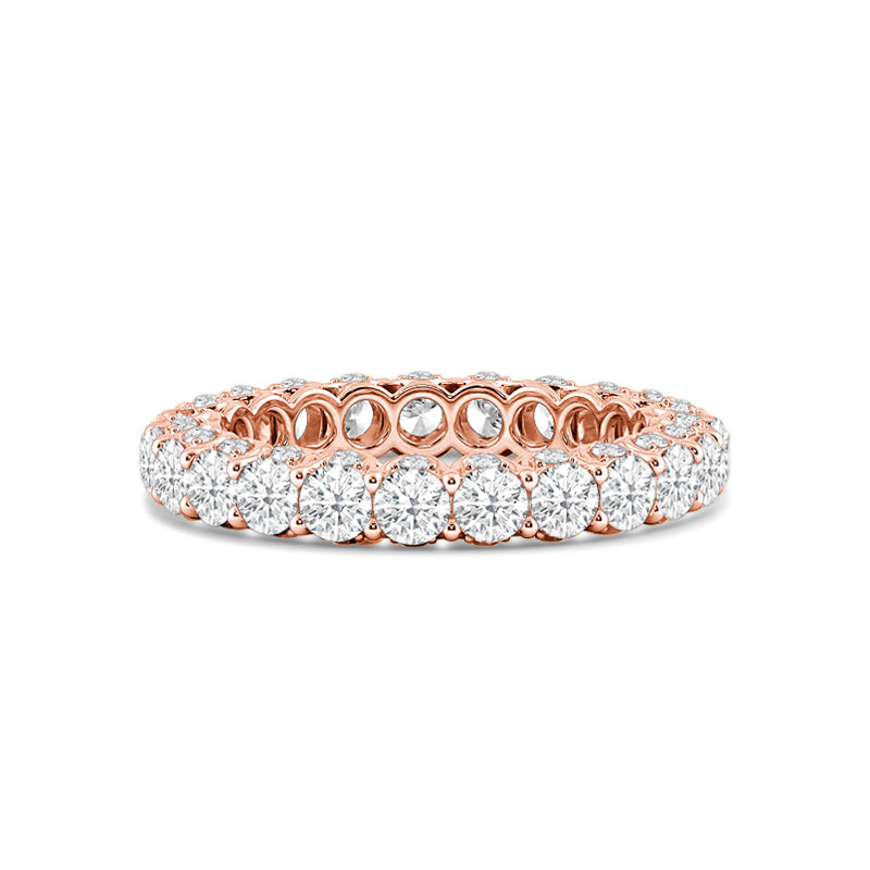 Three-Sided Round Diamond Eternity Ring with 18KT Rose Gold / Lab / 2 7/8 Cut Diamond in 14KT Rose Gold / Lab / 2 7/8 view 1

