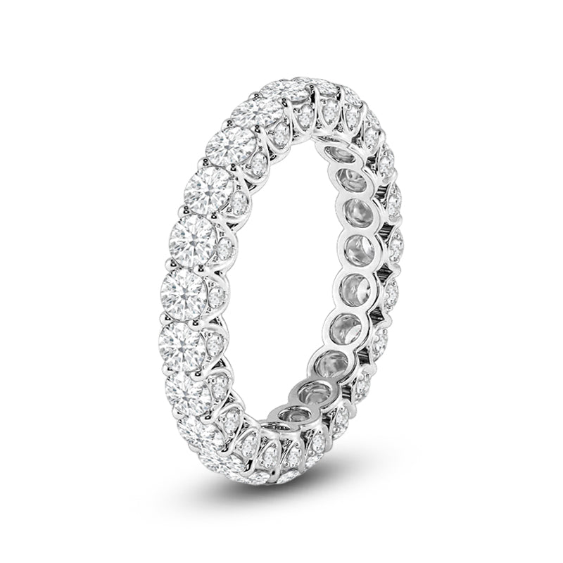 Three-Sided Round Diamond Eternity Ring with Platinum / Lab / 2 7/8 Cut Diamond in 14KT Platinum / Lab / 2 7/8 view 2
