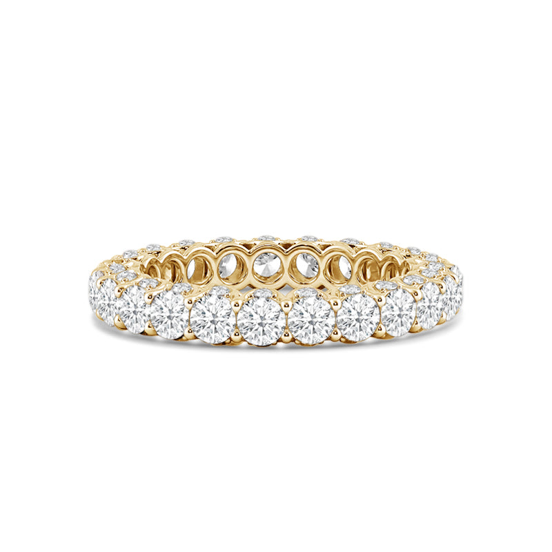 Three-Sided Round Diamond Eternity Ring with 18KT Yellow Gold / Lab / 2 7/8 Cut Diamond in 14KT Yellow Gold / Lab / 2 7/8 view 1

