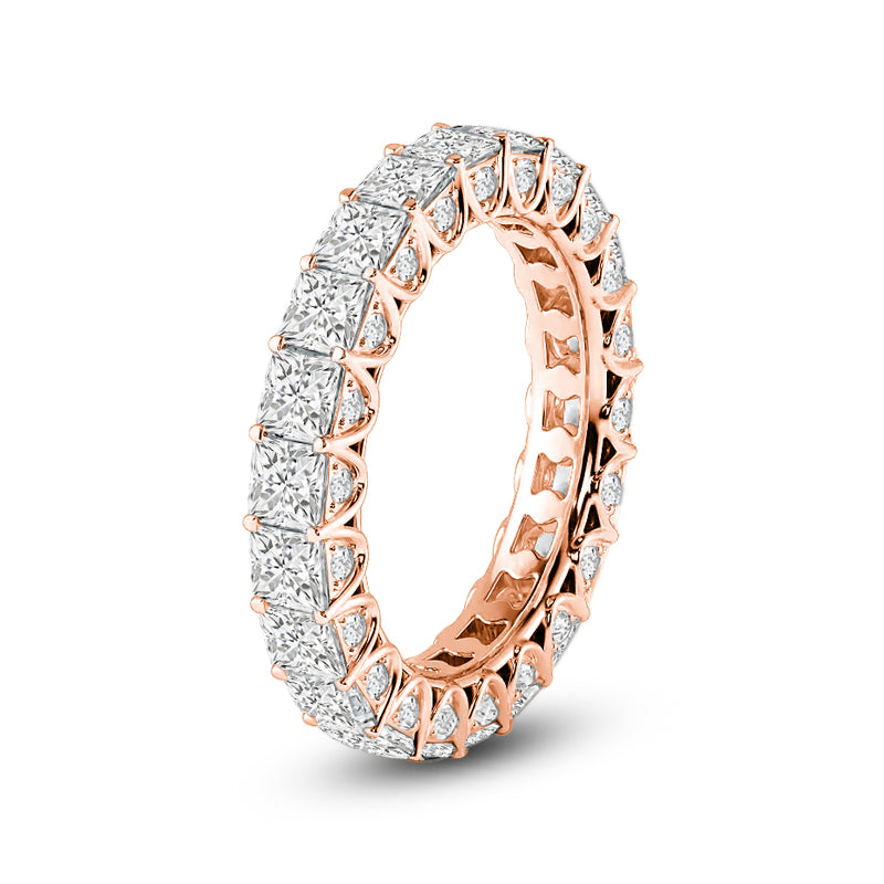 Three-Sided Princess Diamond Eternity Ring with 18KT Rose Gold / Lab / 4 3/4 Cut Diamond in 14KT Rose Gold / Lab / 4 3/4 view 3
