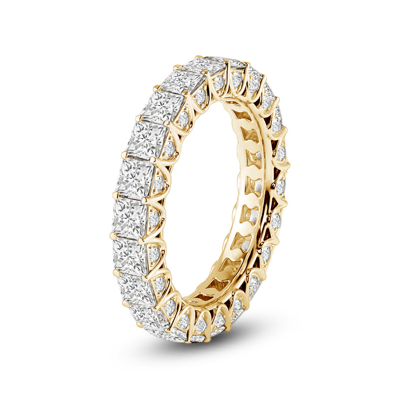 Three-Sided Princess Diamond Eternity Ring with 18KT Yellow Gold / Lab / 4 3/4 Cut Diamond in 14KT Yellow Gold / Lab / 4 3/4 view 2
