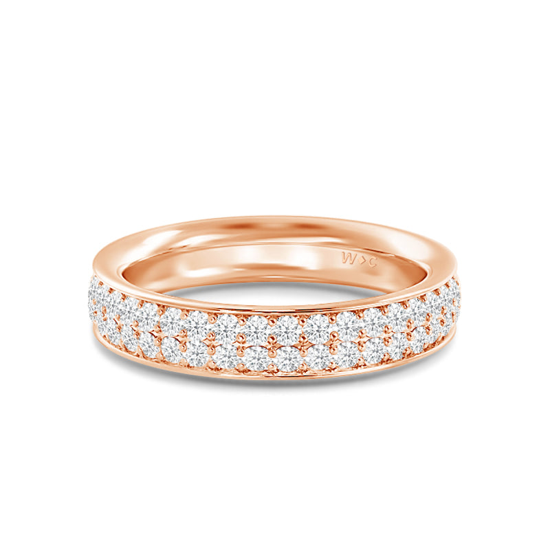 Double Row Round Diamond Eternity Ring with 18KT Rose Gold / Lab / 1 3/8 Cut Diamond in 14KT Rose Gold / Lab / 1 3/8 view 1
